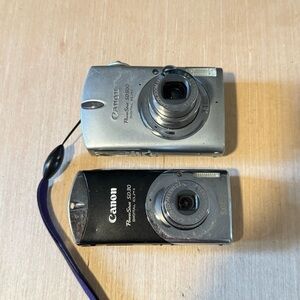 Lot Of 2 Canon Powershot Digital Cameras BROKEN“Parts/Repair-Only”Read Info Blw